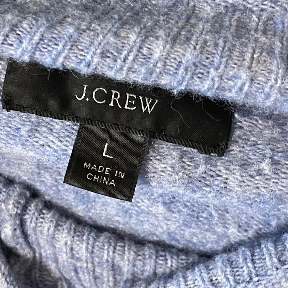 J. Crew Gray Merino Wool Alpaca Blend Sweater Pullover Cozy Grunge Preppy Large - Picture 4 of 11